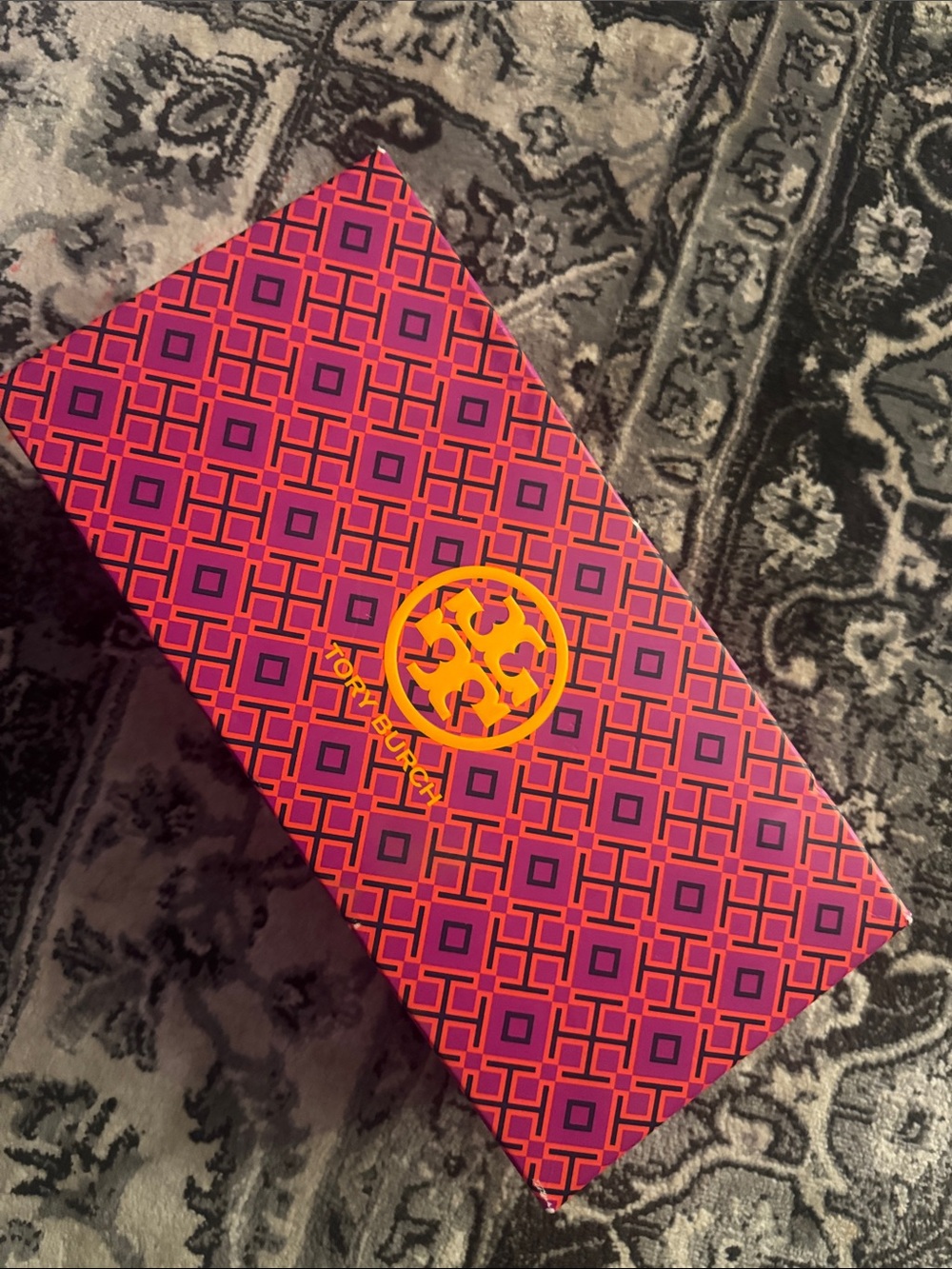 Tory Burch Pink and Orange Geometric Sunglasses Box